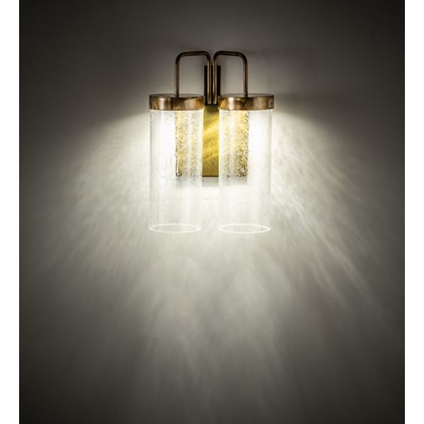 238863 8 in. Tryon 2 Light Wall Sconce, Gold & Clear Seeded Glass