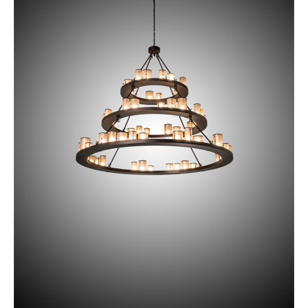 238892 72 in. Loxley Shelburne 3 Tier Chandelier, Silver Mica