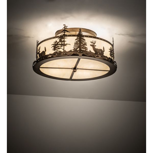 239334 24 in. Deer at Dusk Semi-Flushmount