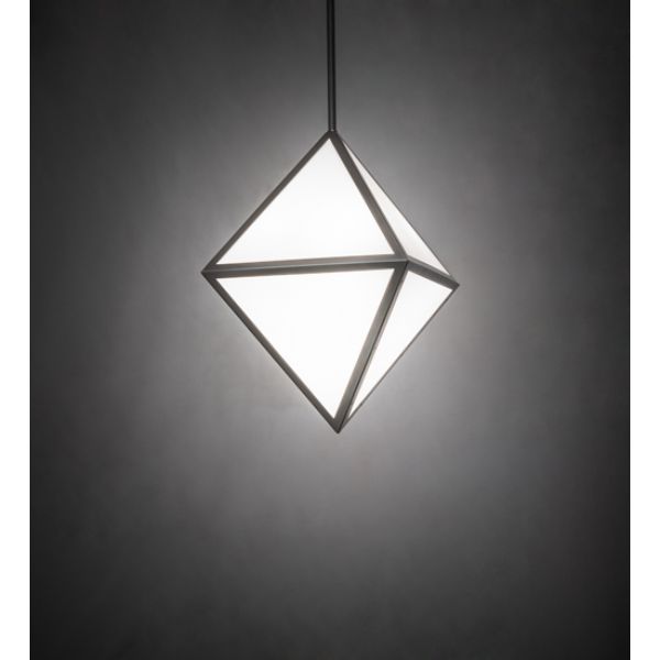 241964 18 in. Square Argyle Pendant, White