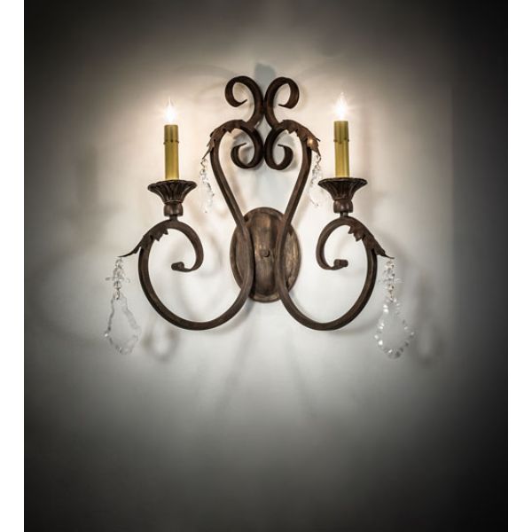 242115 19 in. Josephine 2 Light Wall Sconce