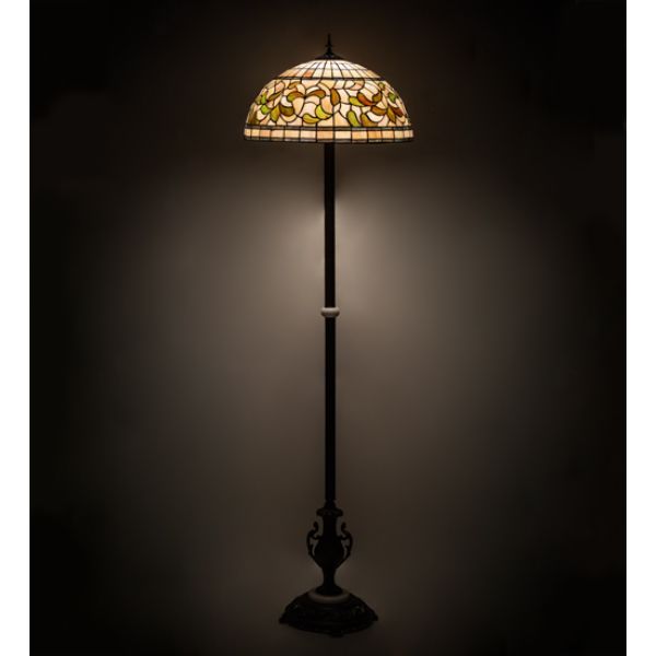 242829 71 in. Turning Leaf Floor Lamp, Ruby, Coral & Green