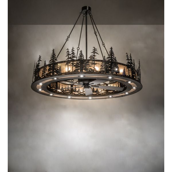 242839 72 in. Tall Pines Chandelier, Silver Mica