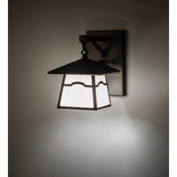 243285 8 in. Stillwater Mountain View Hanging Wall Sconce, Beige