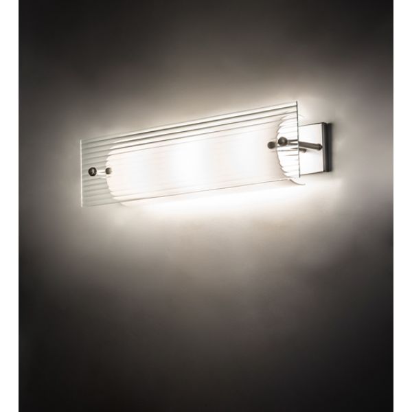 243473 24 in. Quadrato Fluted Vanity Light, Frosted Clear Glass & Acrylic