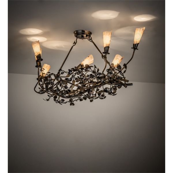 243530 46 in. Vinca Vine 7 Light Chandelier, Silver Mica
