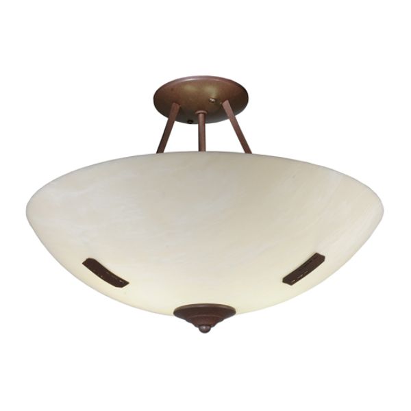 243555 18 in. Essence Semi-Flushmount, Beige & White