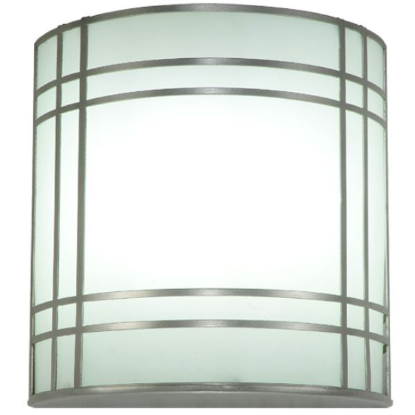 243871 12 in. Lunette Wall Sconce, White & Grey