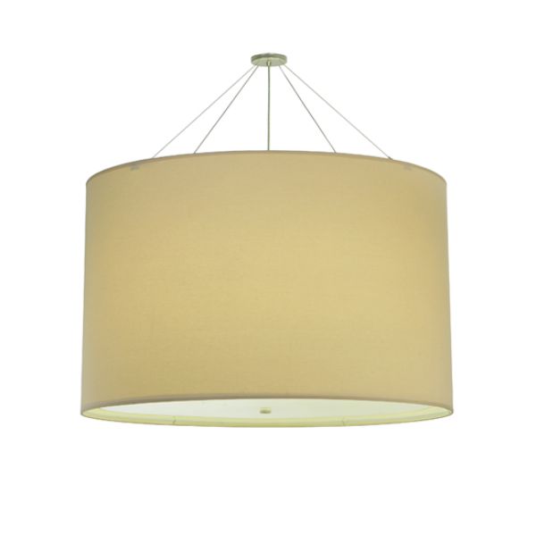 244713 48 in. Cilindro Natural Textrene Pendant, Beige & White