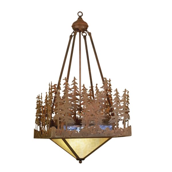 50953 72 in. Square Pine Lake Inverted Pendant, Blue & Beige