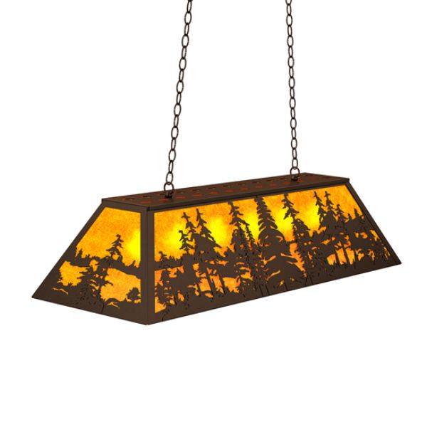 123151 48 in. Tall Pines Oblong Pendant, Amber Mica