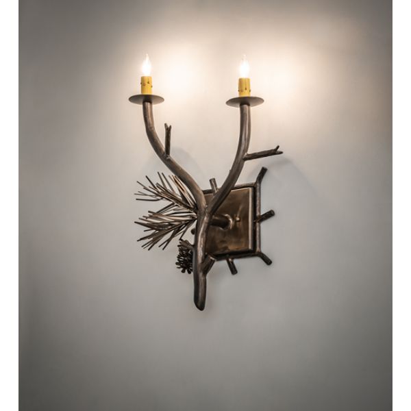 160597 15.5 in. Lone Pine 2 Light Wall Sconce Hardware