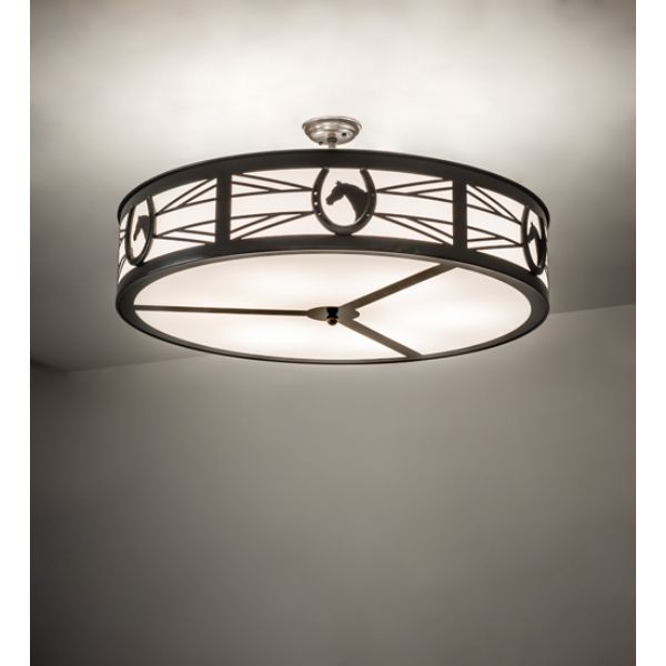 230010 36 in. Horseshoe Semi-Flushmount, White