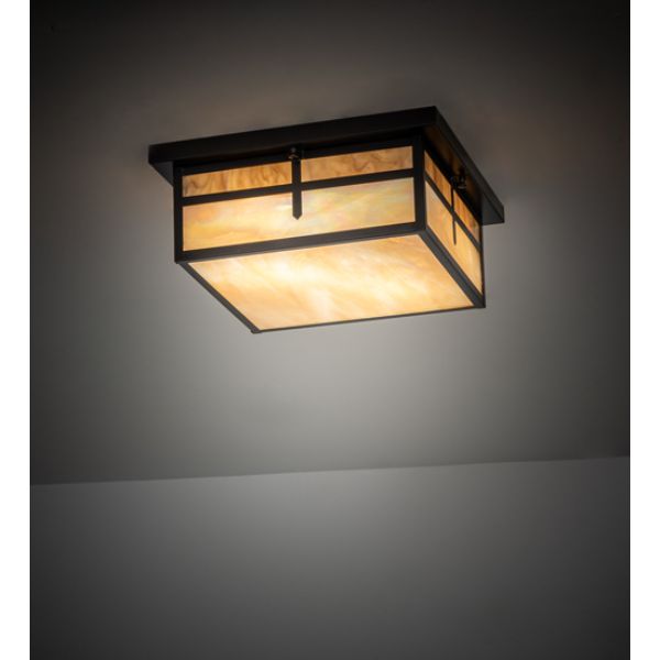 240395 15 in. Square Hyde Park T Mission Flushmount
