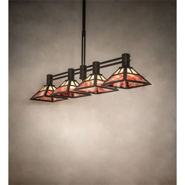 240914 64 in. Soffe T Mission 4 Light Island Pendant