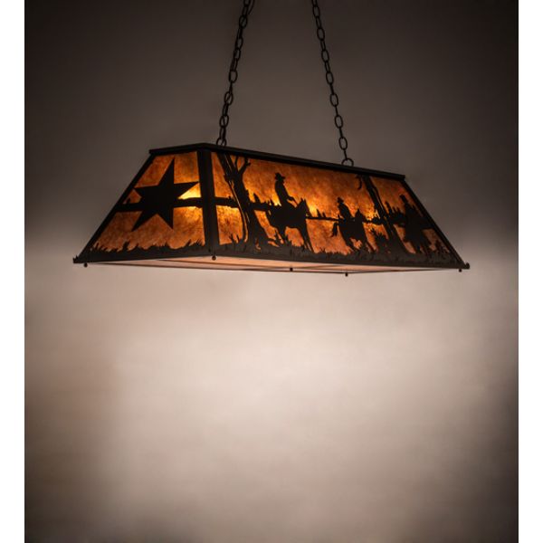 241153 48 in. Ranch & Star Oblong Pendant, Amber Mica