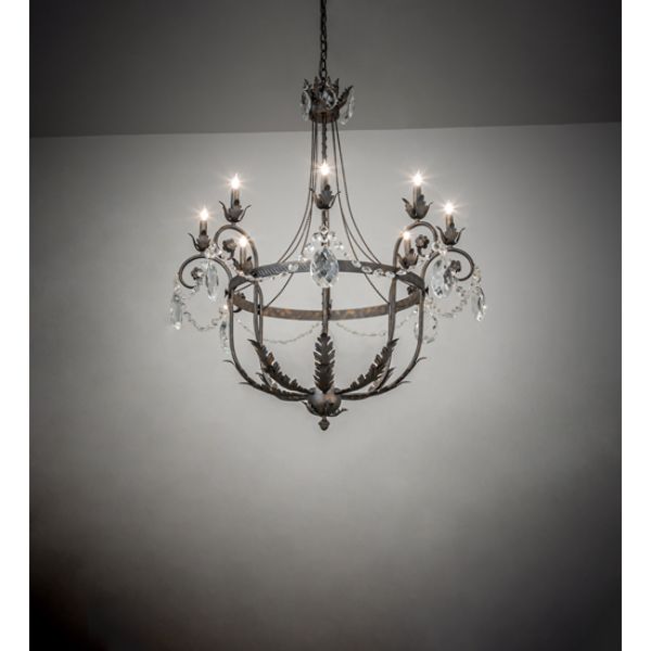 241448 40 in. Antonia 8 Light Chandelier, Gold