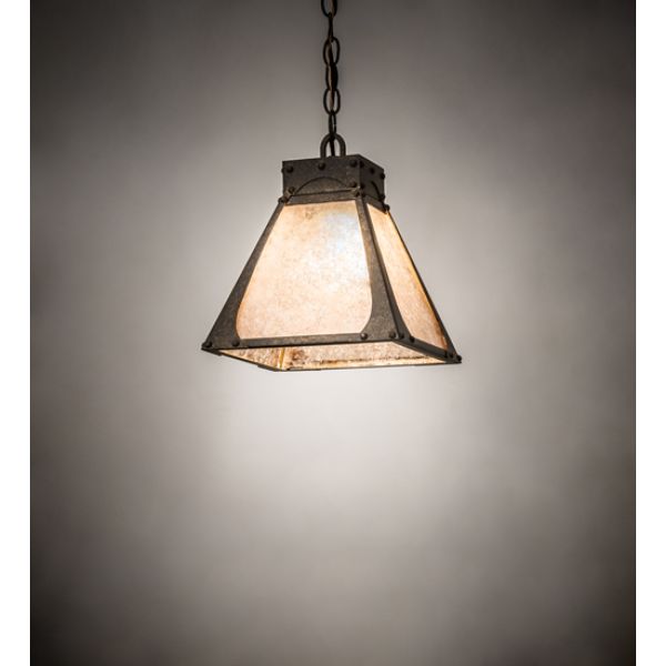 241883 10 in. Ferro Pendant, Silver Mica