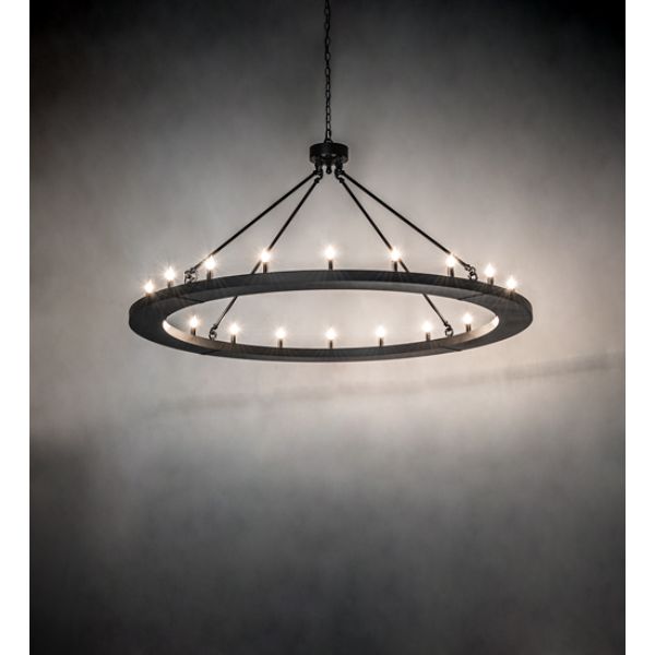 242178 60 in. Loxley 20 Light Chandelier, Black Metal 410 - E12 Base Type