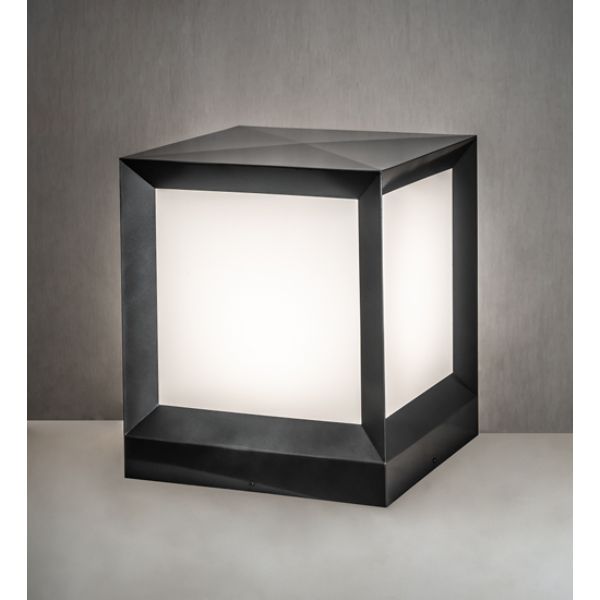 242622 16 in. Square Cubism Pier Mount, White & Silver