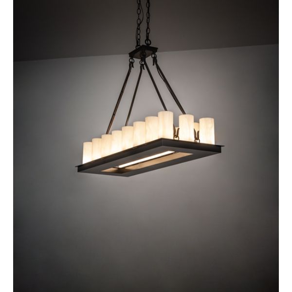 242984 40 in. Loxley 18 Light Oblong Chandelier, Beige