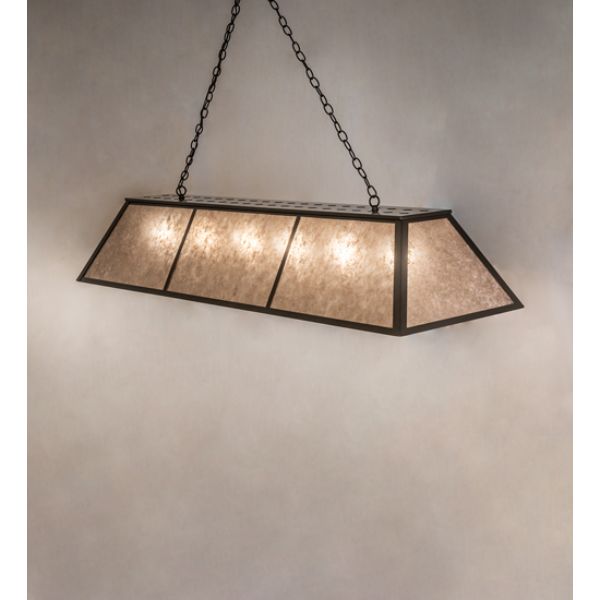 243050 70 in. Tri-Panel Oblong Pendant, Silver Mica
