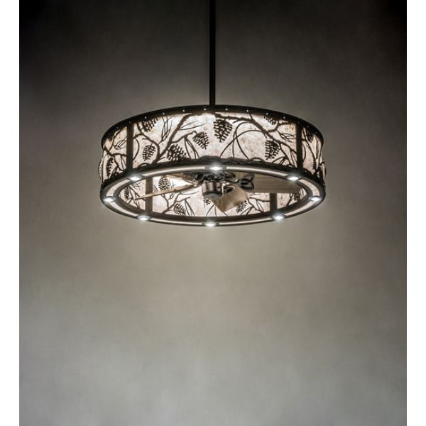 243631 36 in. Whispering Pines Chandelier, Silver Mica