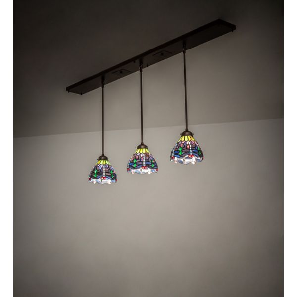 244630 56 in. Hanginghead Dragonfly 3 Light Island Pendant, Blue
