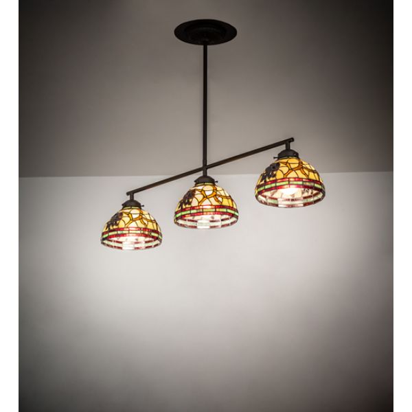245242 36 in. Pinecone Dome 3 Light Island Pendant, Beige