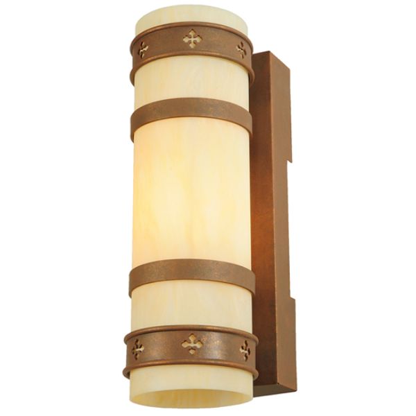 245576 7 in. Byzantine Wall Sconce, Beige, Gold & Black Metal