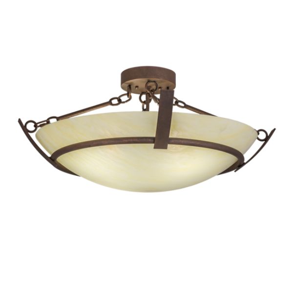 245697 30 in. Covina Semi-Flushmount, Beige