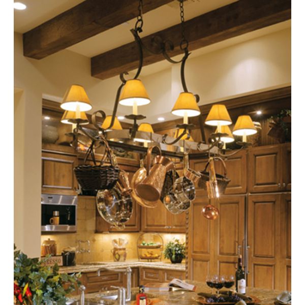 245786 55 in. Laramie 8 Light Pot Rack, Beige
