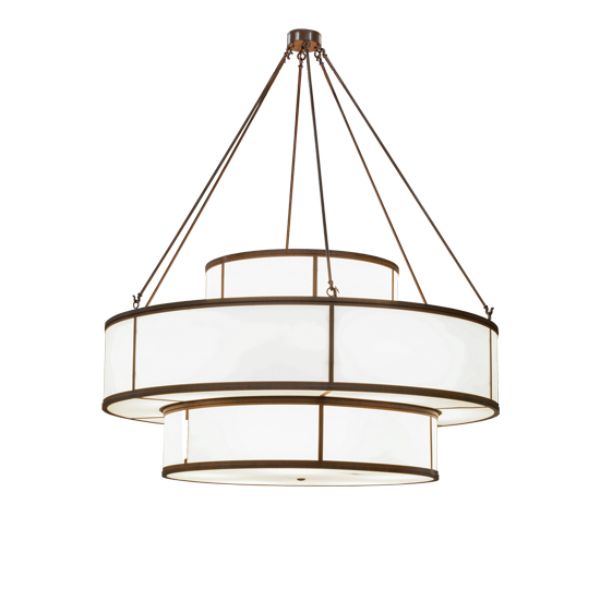 245871 66 in. Jayne 3 Tier Pendant, Coral, Chocolate, White & Black