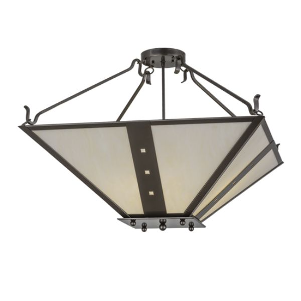 245912 30 in. Square Zandra Inverted Pendant, Beige & White