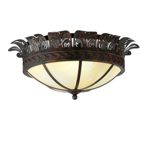 246051 24 in. Crowne Flushmount, Ruby, Sunflower, Beige & Black