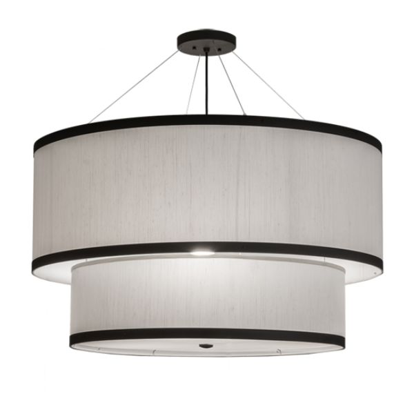 247489 36 in. Cilindro 2 Tier Textrene Pendant, Beige