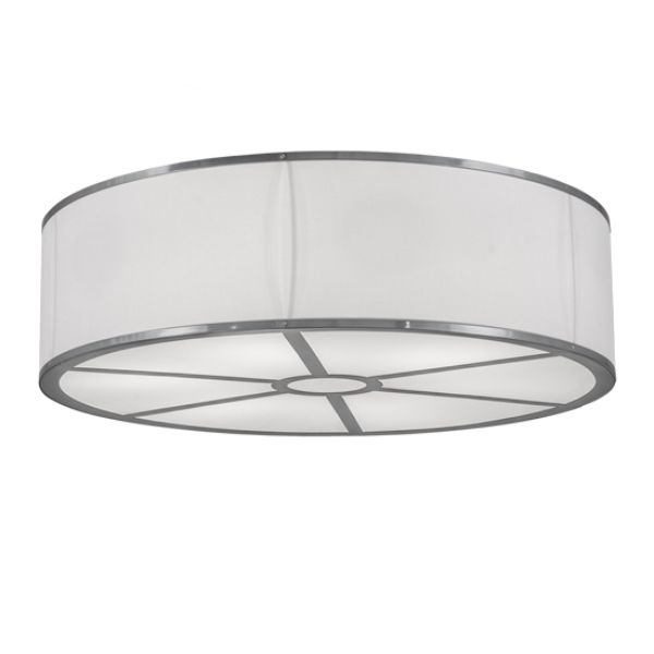 247634 36 in. Cilindro White Textrene Flushmount, White