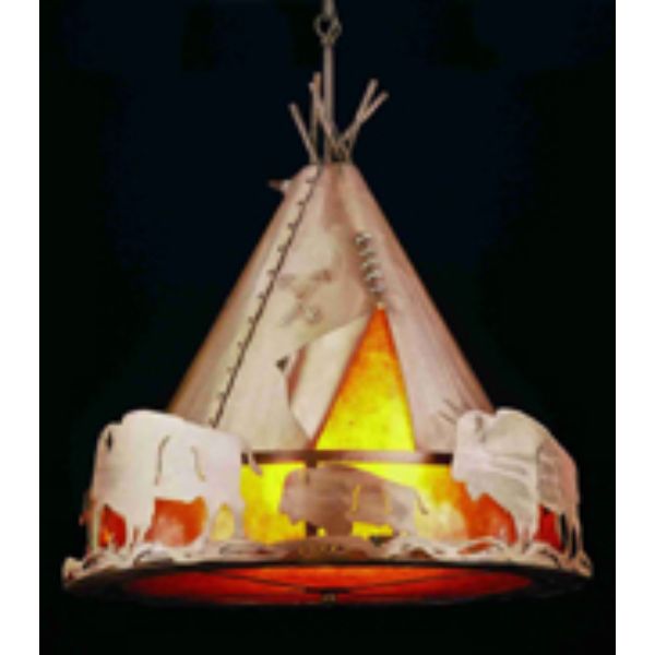 50162 72 in. Teepee with Buffalo Pendant, Amber Mica