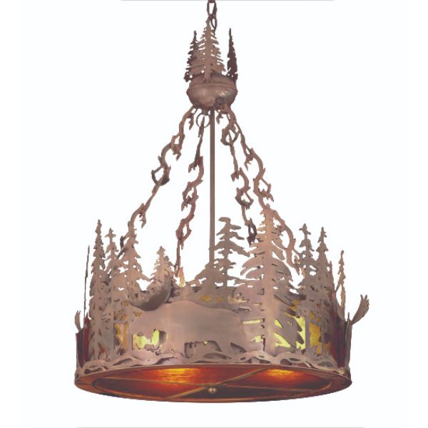 50179 72 in. Moose at Dusk Inverted Pendant, Amber Mica