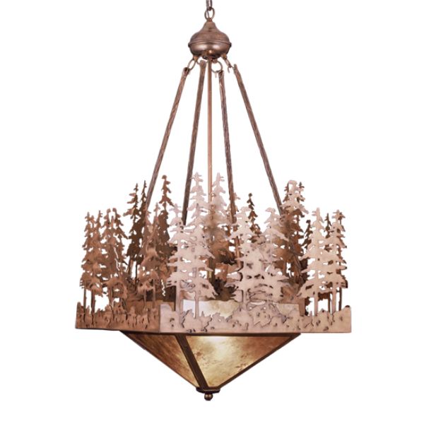 50227 72 in. Square Pine Lake Inverted Pendant, Silver Mica