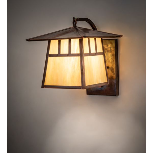 54786 12 in. Stillwater Double Bar Mission Curved Arm Wall Sconce