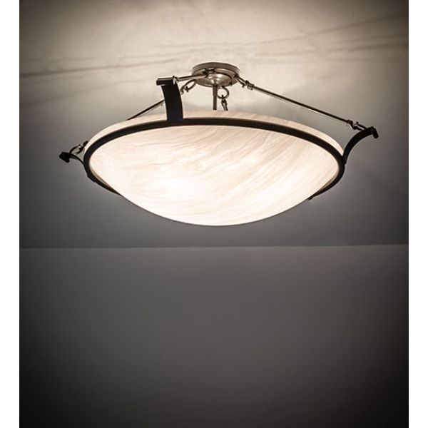 231308 32 in. Wide Almeria Semi-Flushmount, Beige