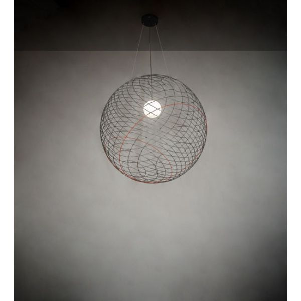 238114 60 in. Wide Geosphere Pendant Light, White