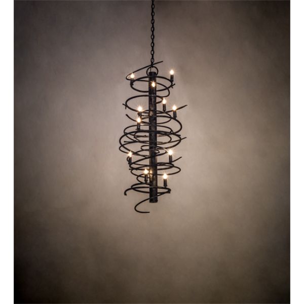 240052 21 in. Wide Cyclone 12 Light Chandelier, Grey