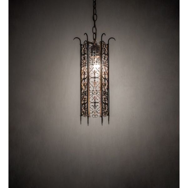 242556 8 in. Wide Saskia Mini Pendant Light, Gold, Clear Seeded Glass & Acrylic