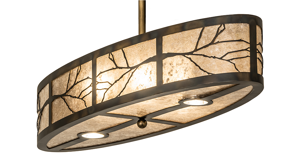 245406 36 in. Long Branches Pendant Light, Silver Mica