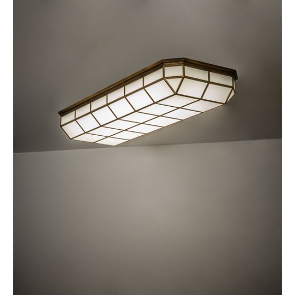 245707 66 in. Long Gibbon Oblong Flushmount, White & Gold