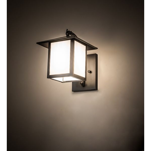 245810 8 in. Wide Seneca Plain Curved Arm Wall Sconce, White