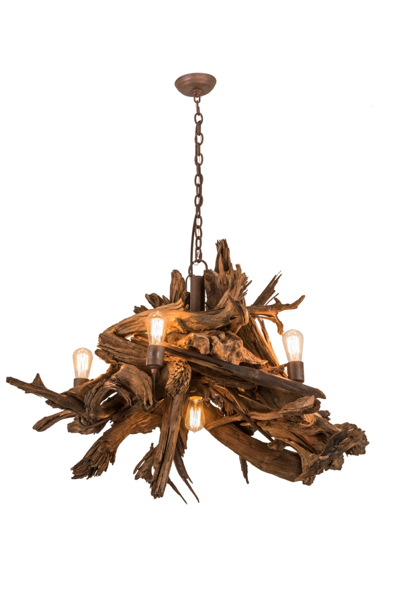 248859 40 in. Wide Driftwood 6 Light Chandelier