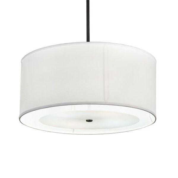248910 30 in. Wide Cilindro Textrene Pendant Light, Beige, White & Black - Metal